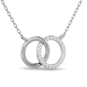 10K White Gold 0.17ctw Diamond Circle Of Life together Necklace