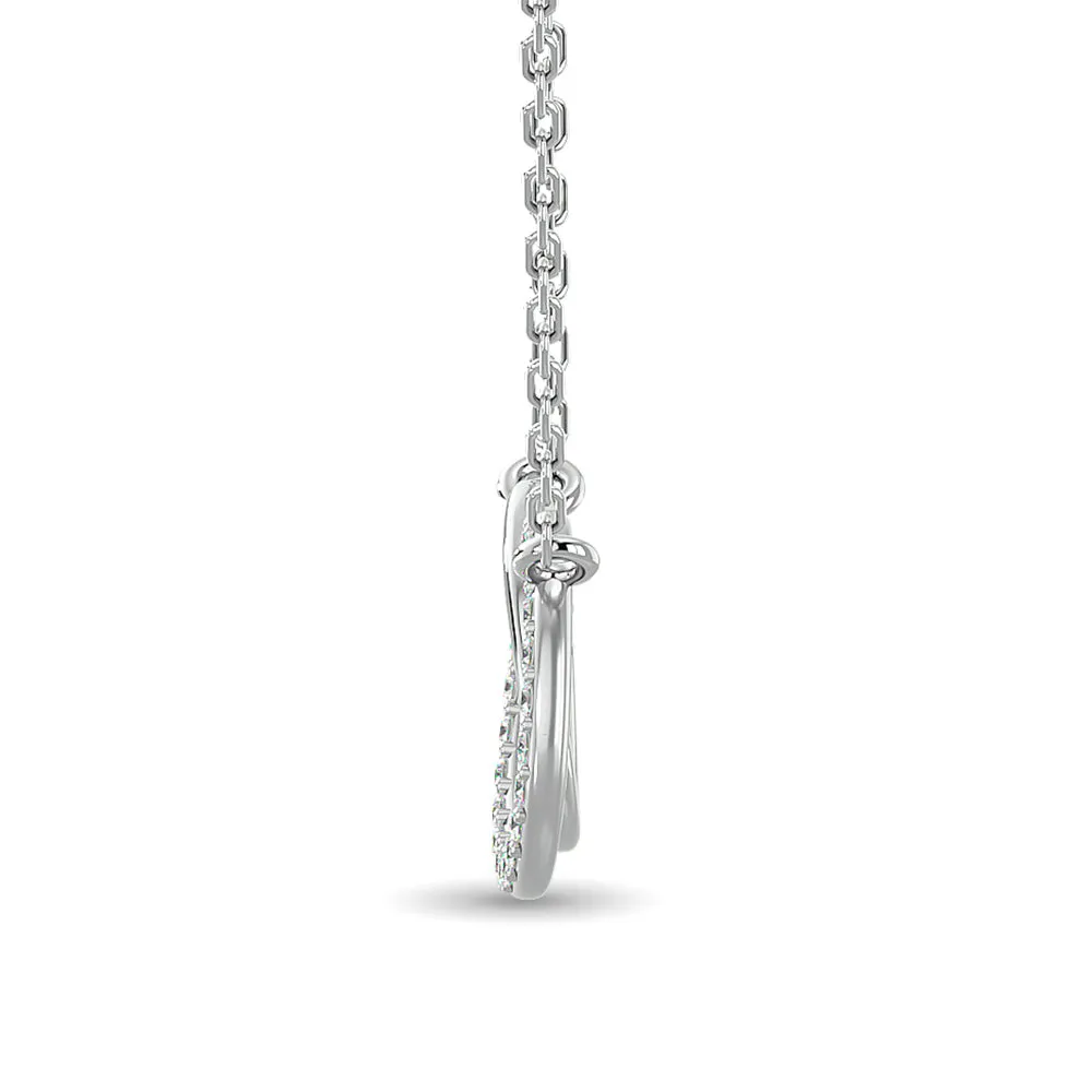 10K White Gold 0.17ctw Diamond Circle Of Life together Necklace