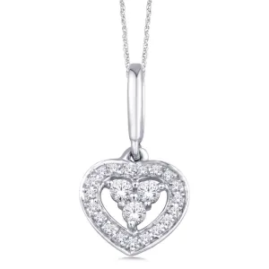 10K White Gold 1/20 Ct.Tw. Diamond Heart Pendant