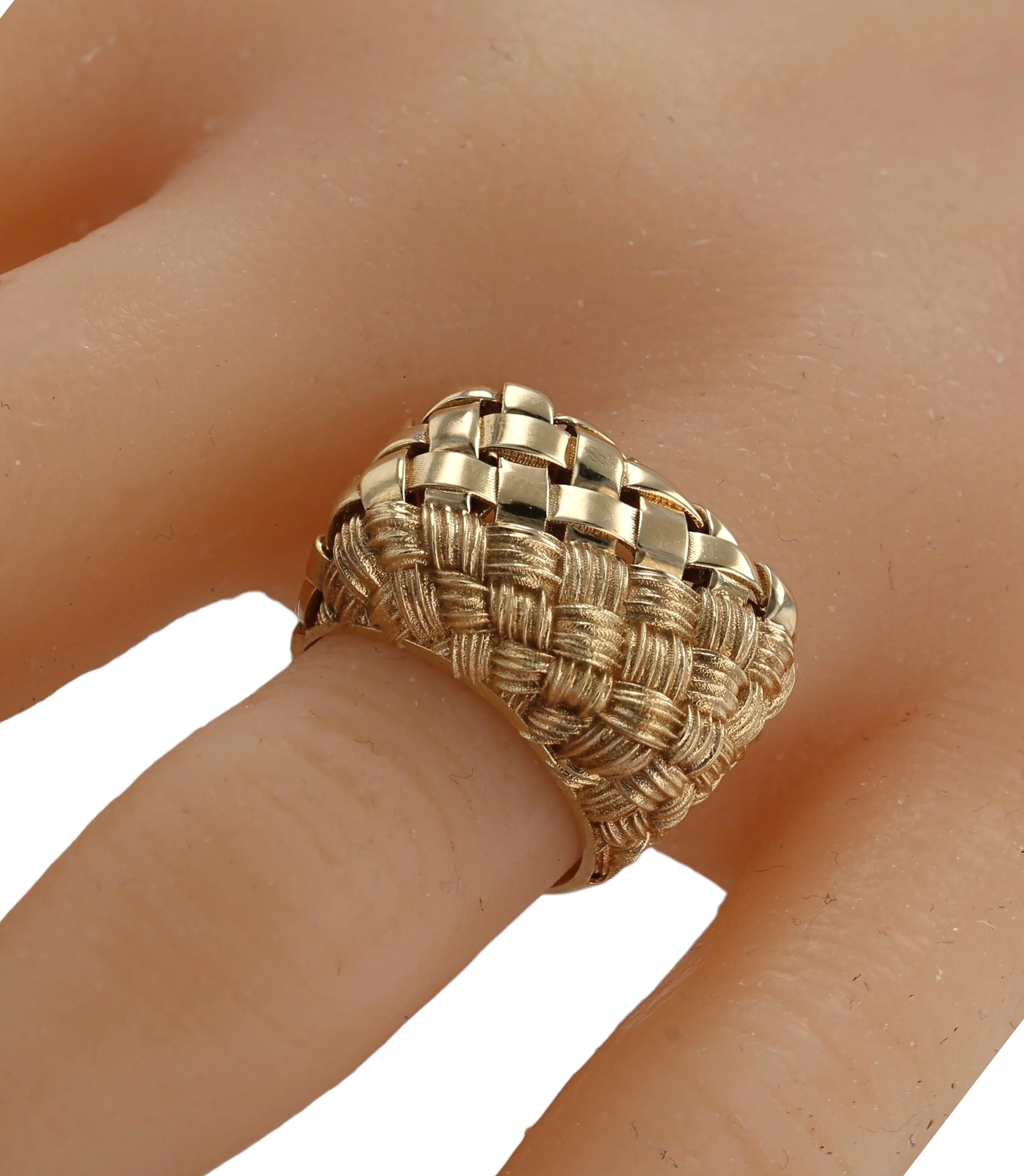 14K Yellow gold Texture ring-2066032