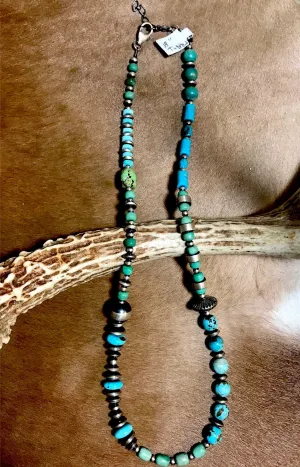 18” Inch Navajo Pearl and Turquoise Necklace