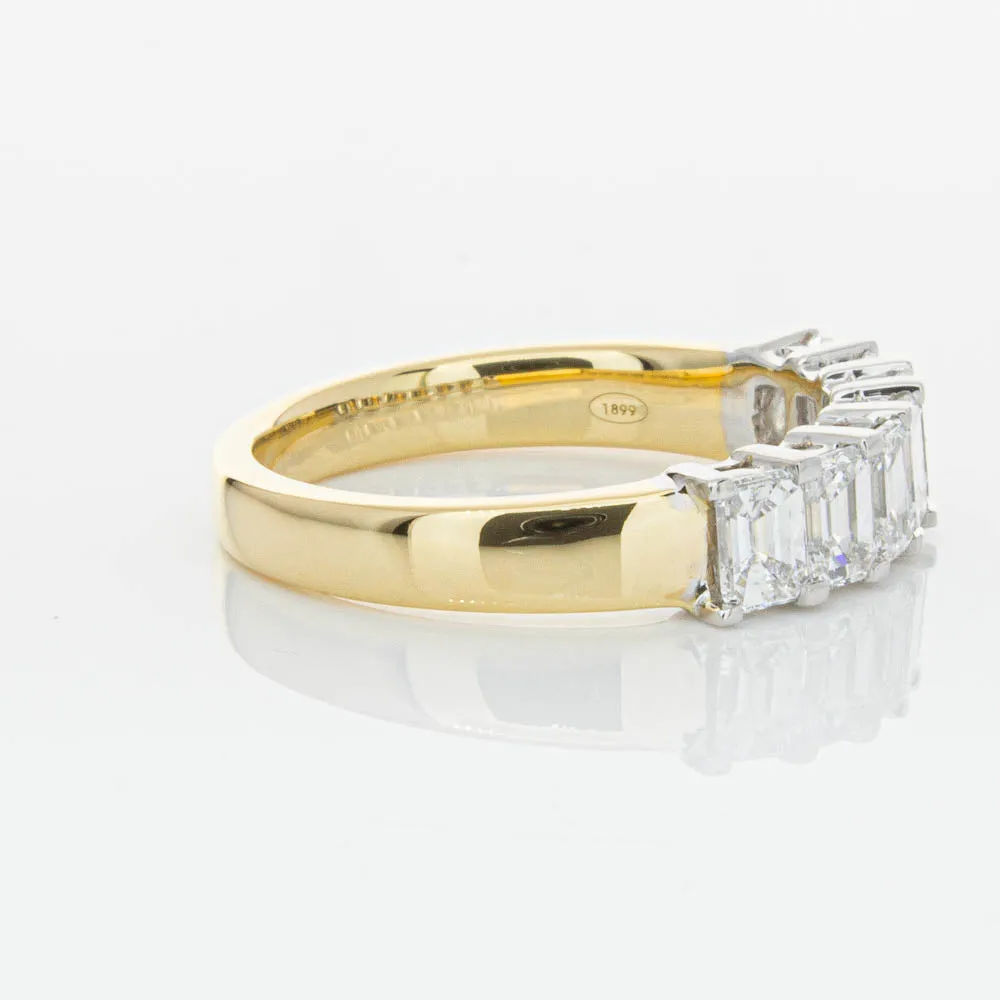 18ct Yellow Gold 1.54ct Emerald Cut Diamond Asra Ring