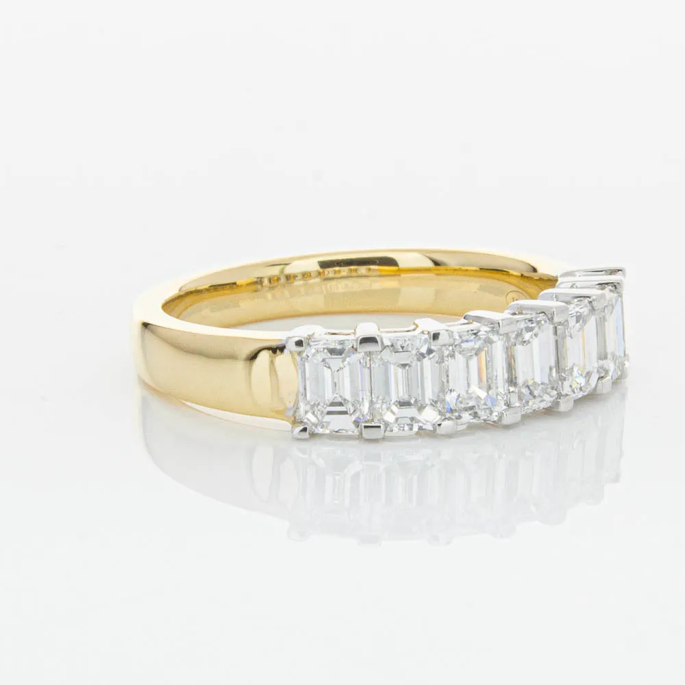 18ct Yellow Gold 1.54ct Emerald Cut Diamond Asra Ring