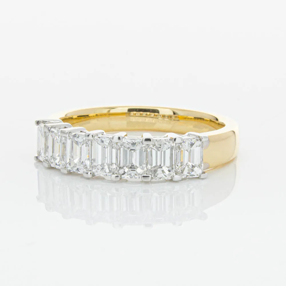 18ct Yellow Gold 1.54ct Emerald Cut Diamond Asra Ring