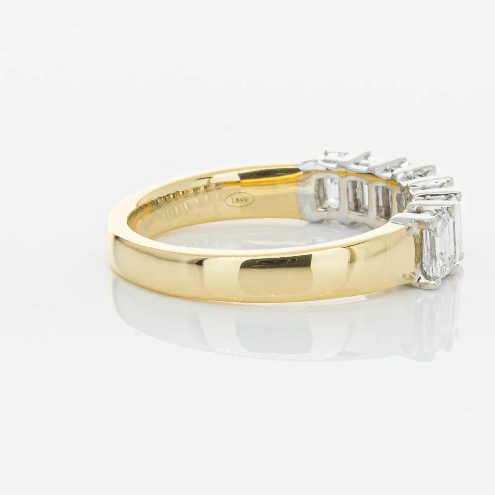 18ct Yellow Gold 1.54ct Emerald Cut Diamond Asra Ring