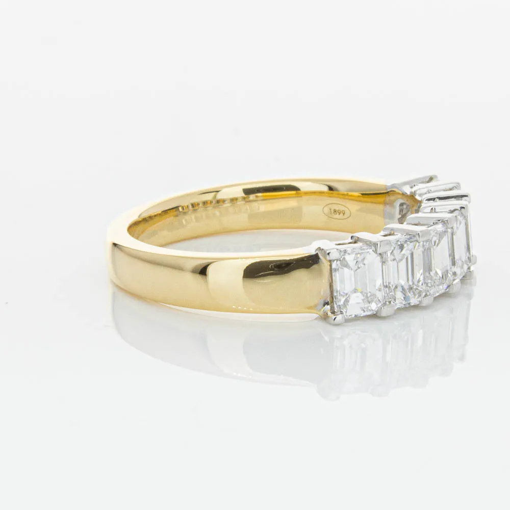 18ct Yellow Gold 1.54ct Emerald Cut Diamond Asra Ring