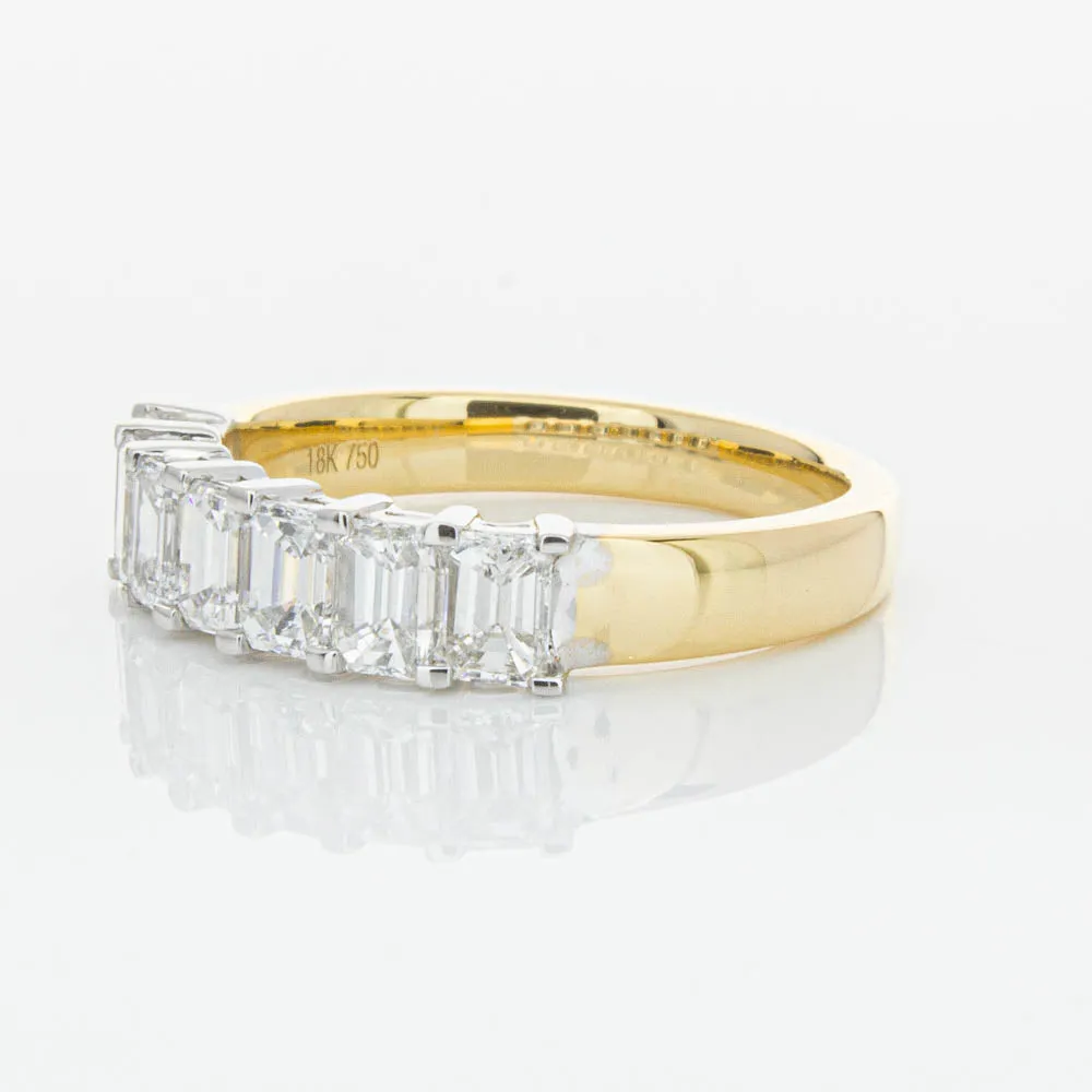 18ct Yellow Gold 1.54ct Emerald Cut Diamond Asra Ring