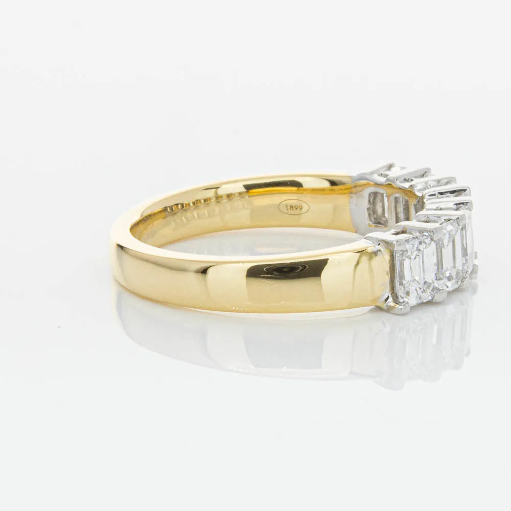 18ct Yellow Gold 1.54ct Emerald Cut Diamond Asra Ring