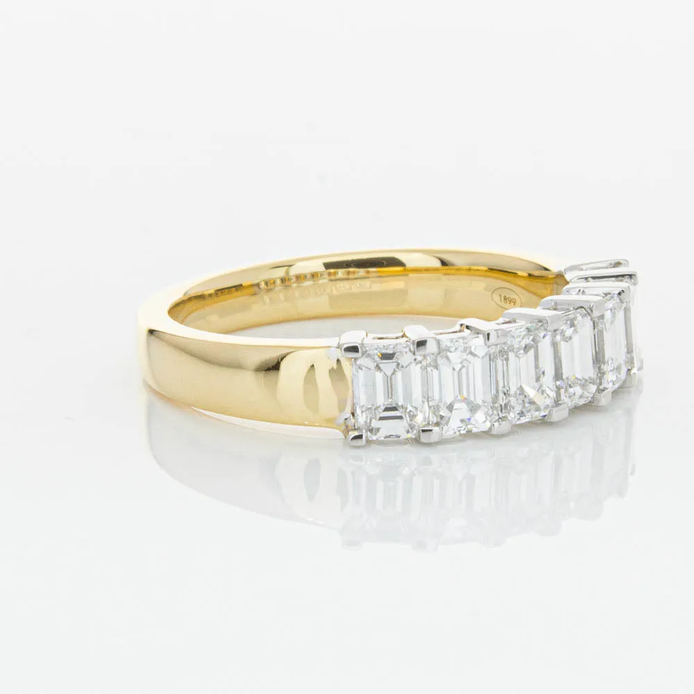 18ct Yellow Gold 1.54ct Emerald Cut Diamond Asra Ring