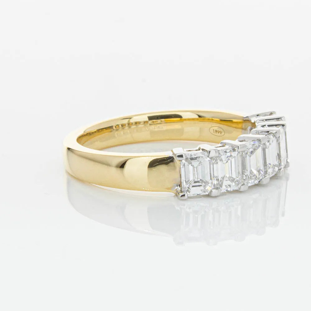 18ct Yellow Gold 1.54ct Emerald Cut Diamond Asra Ring