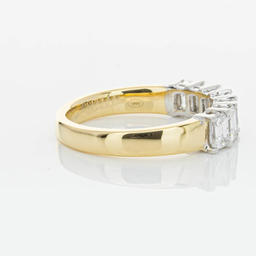 18ct Yellow Gold 1.54ct Emerald Cut Diamond Asra Ring