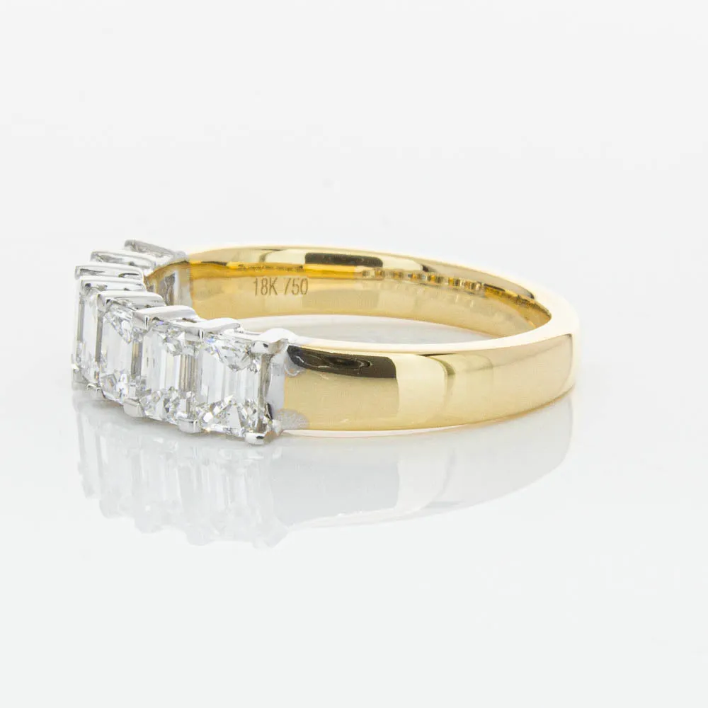 18ct Yellow Gold 1.54ct Emerald Cut Diamond Asra Ring