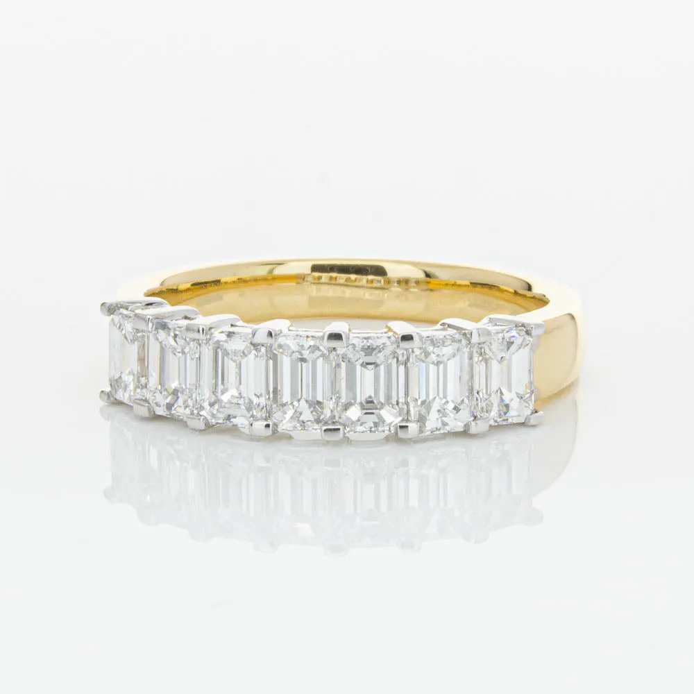 18ct Yellow Gold 1.54ct Emerald Cut Diamond Asra Ring