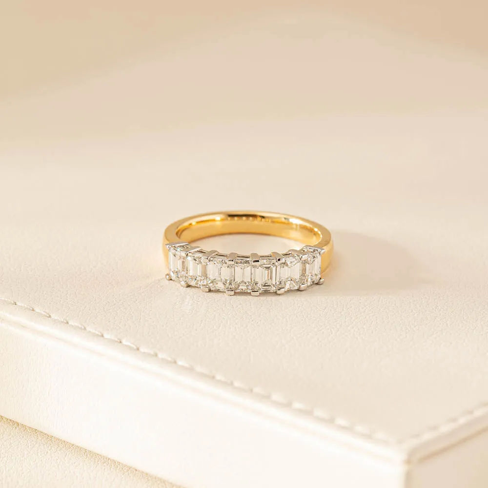 18ct Yellow Gold 1.54ct Emerald Cut Diamond Asra Ring