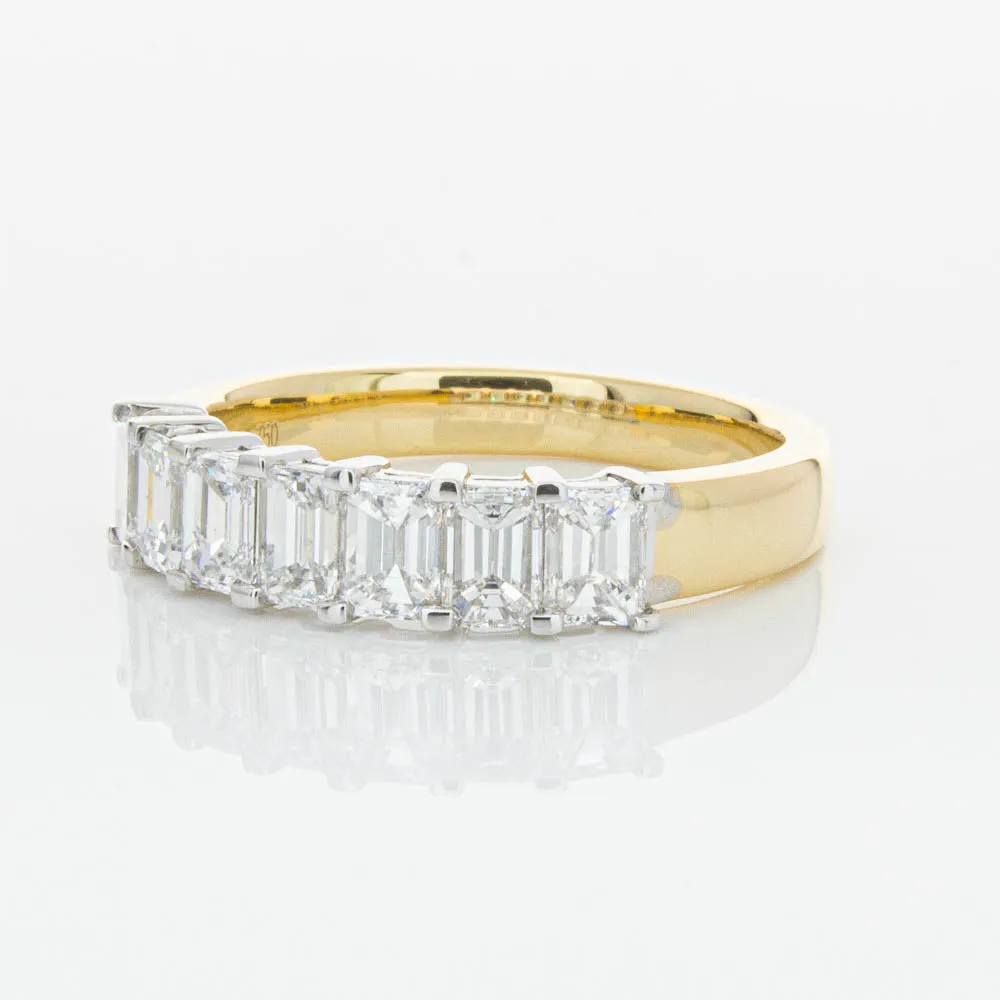 18ct Yellow Gold 1.54ct Emerald Cut Diamond Asra Ring
