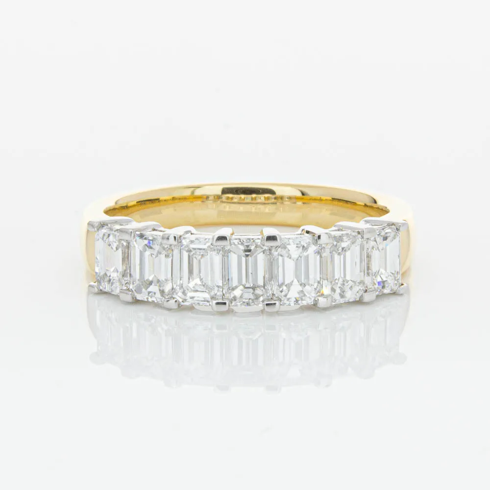 18ct Yellow Gold 1.54ct Emerald Cut Diamond Asra Ring
