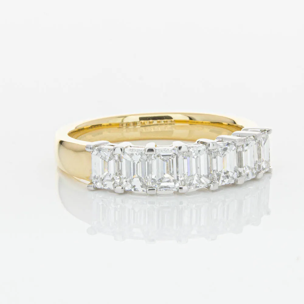 18ct Yellow Gold 1.54ct Emerald Cut Diamond Asra Ring