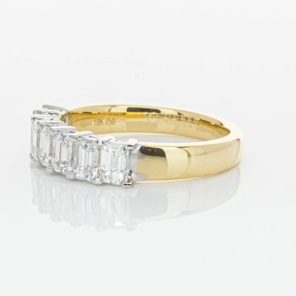 18ct Yellow Gold 1.54ct Emerald Cut Diamond Asra Ring