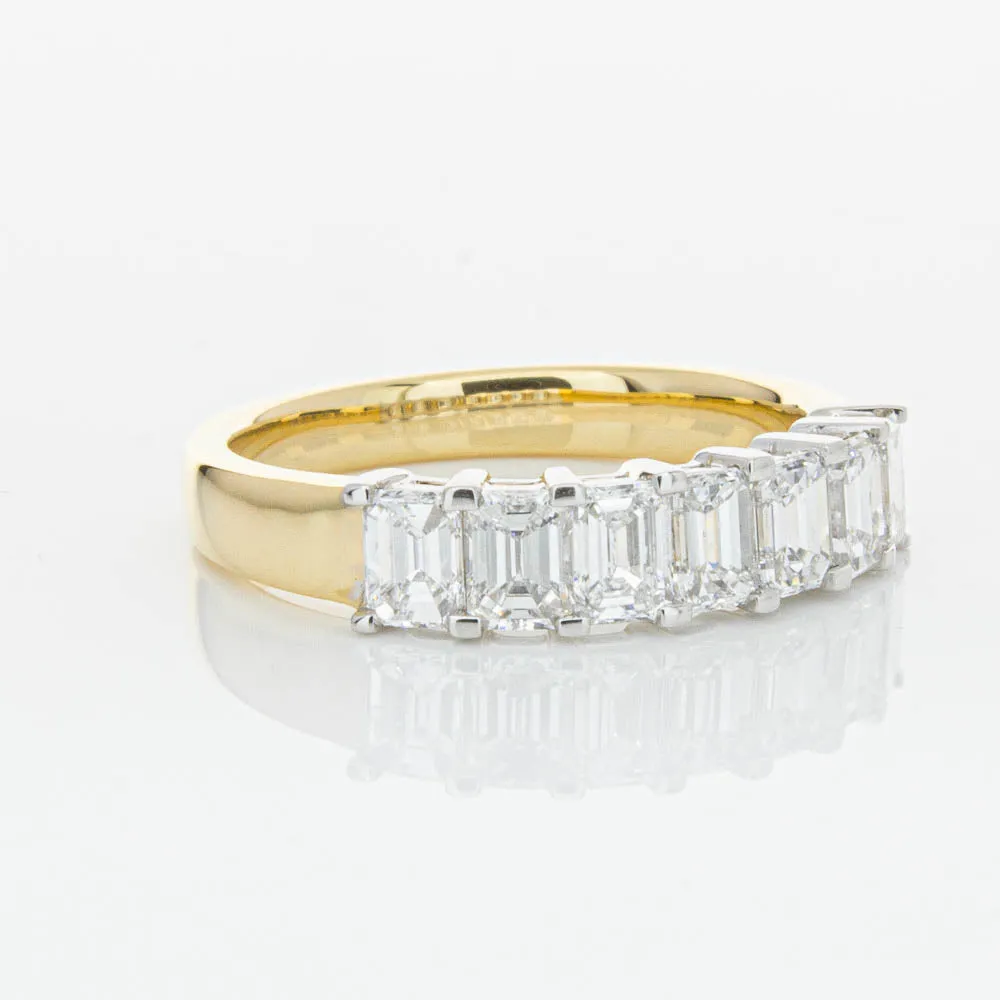 18ct Yellow Gold 1.54ct Emerald Cut Diamond Asra Ring