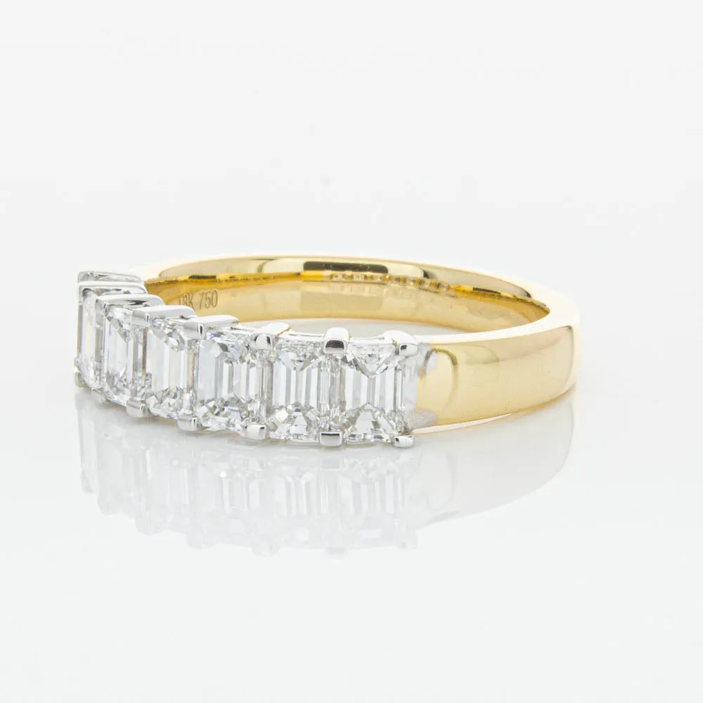 18ct Yellow Gold 1.54ct Emerald Cut Diamond Asra Ring