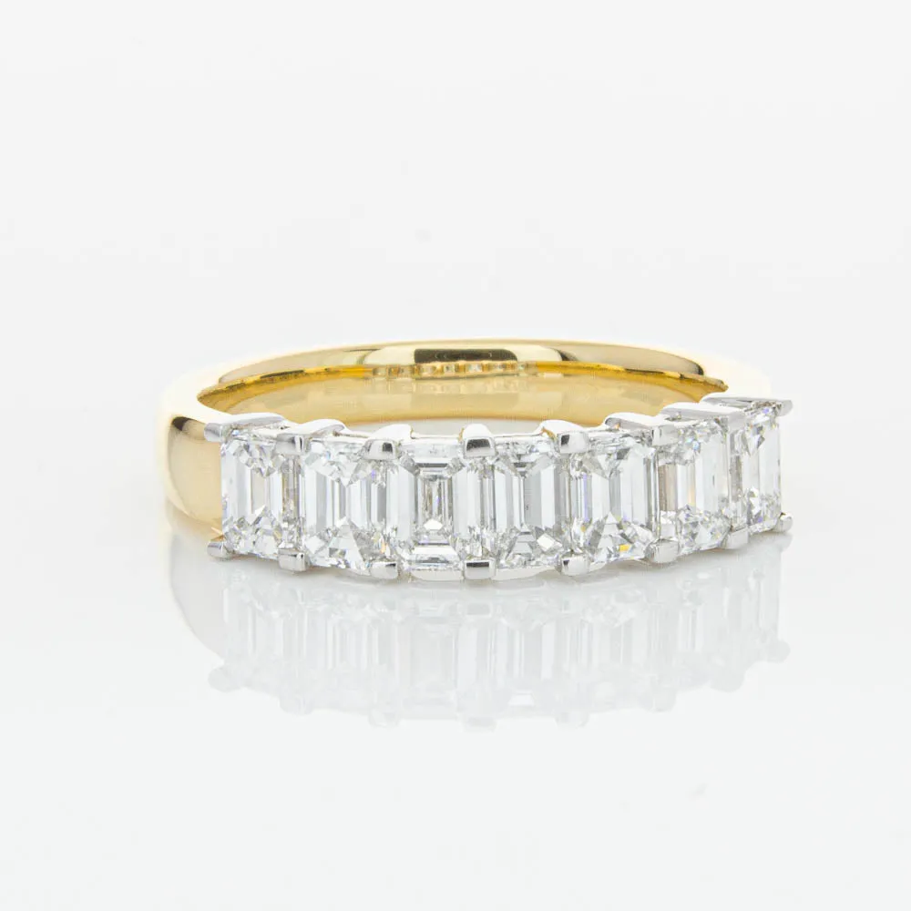 18ct Yellow Gold 1.54ct Emerald Cut Diamond Asra Ring
