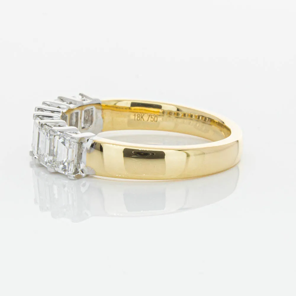 18ct Yellow Gold 1.54ct Emerald Cut Diamond Asra Ring
