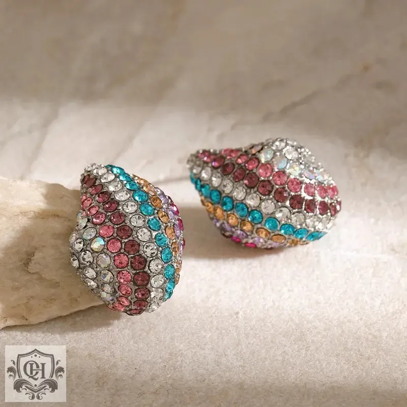 18K gold exquisite and dazzling teardrop-shaped diamond-studded earrings with a light luxury style