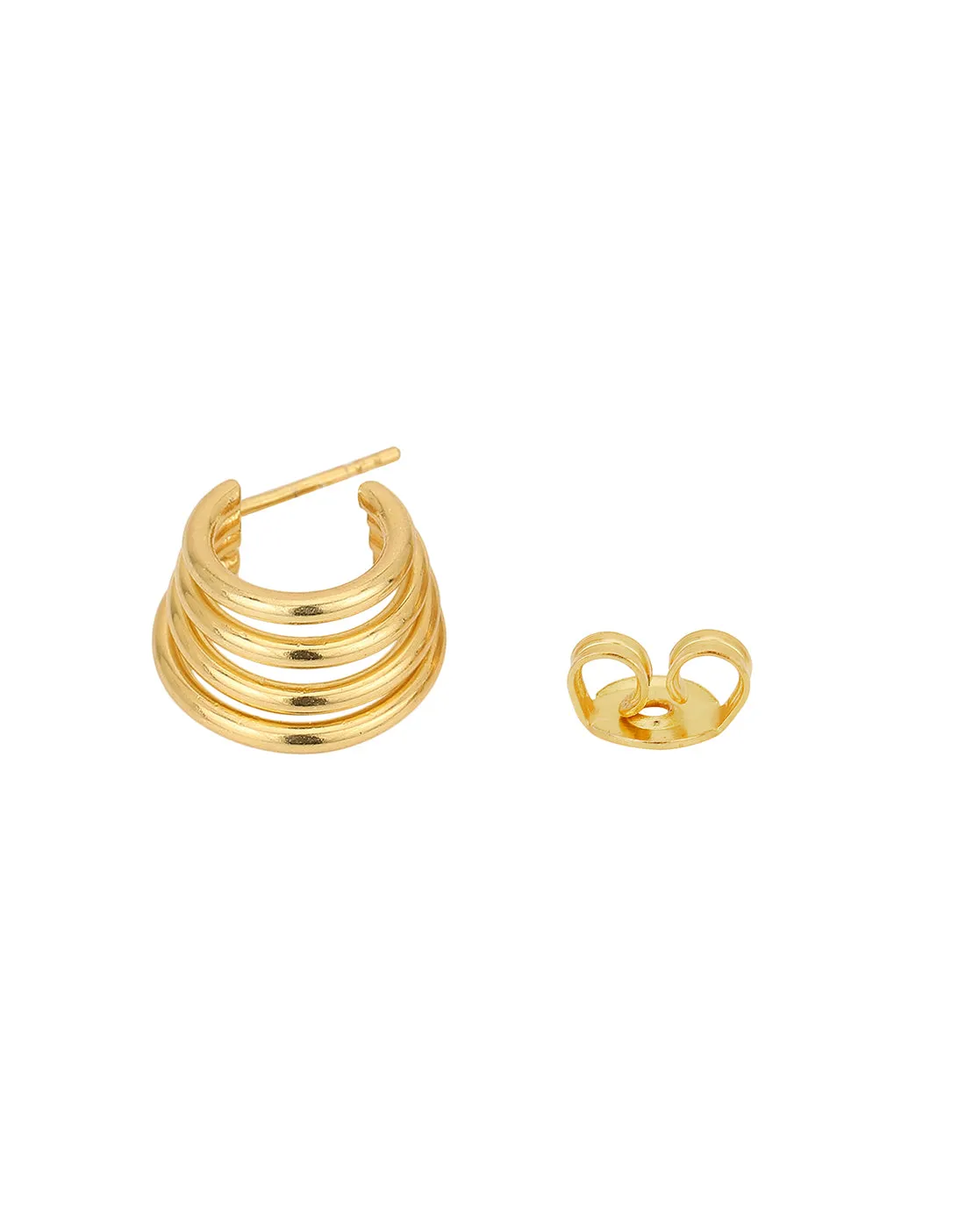 18Kt Gold Plated Handcraft Spiral Hoop Earring