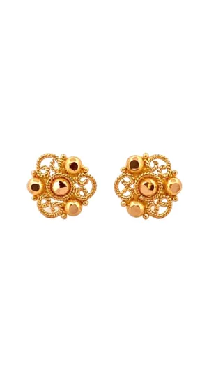 22K Gold Stylish Stud Earrings