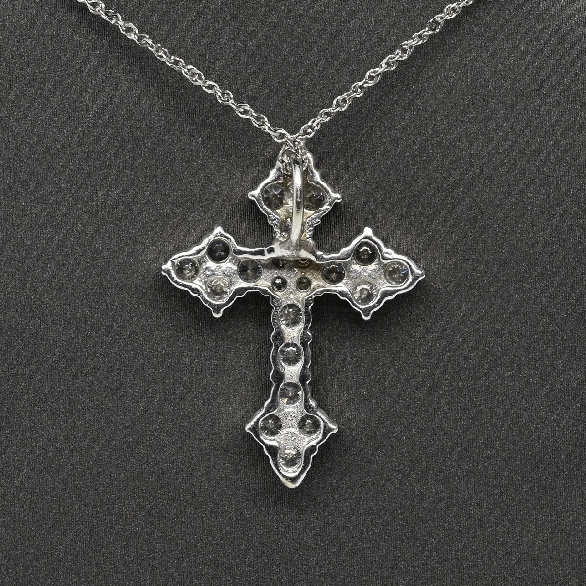 2cttw Diamond Cross 14K White Gold Pendant