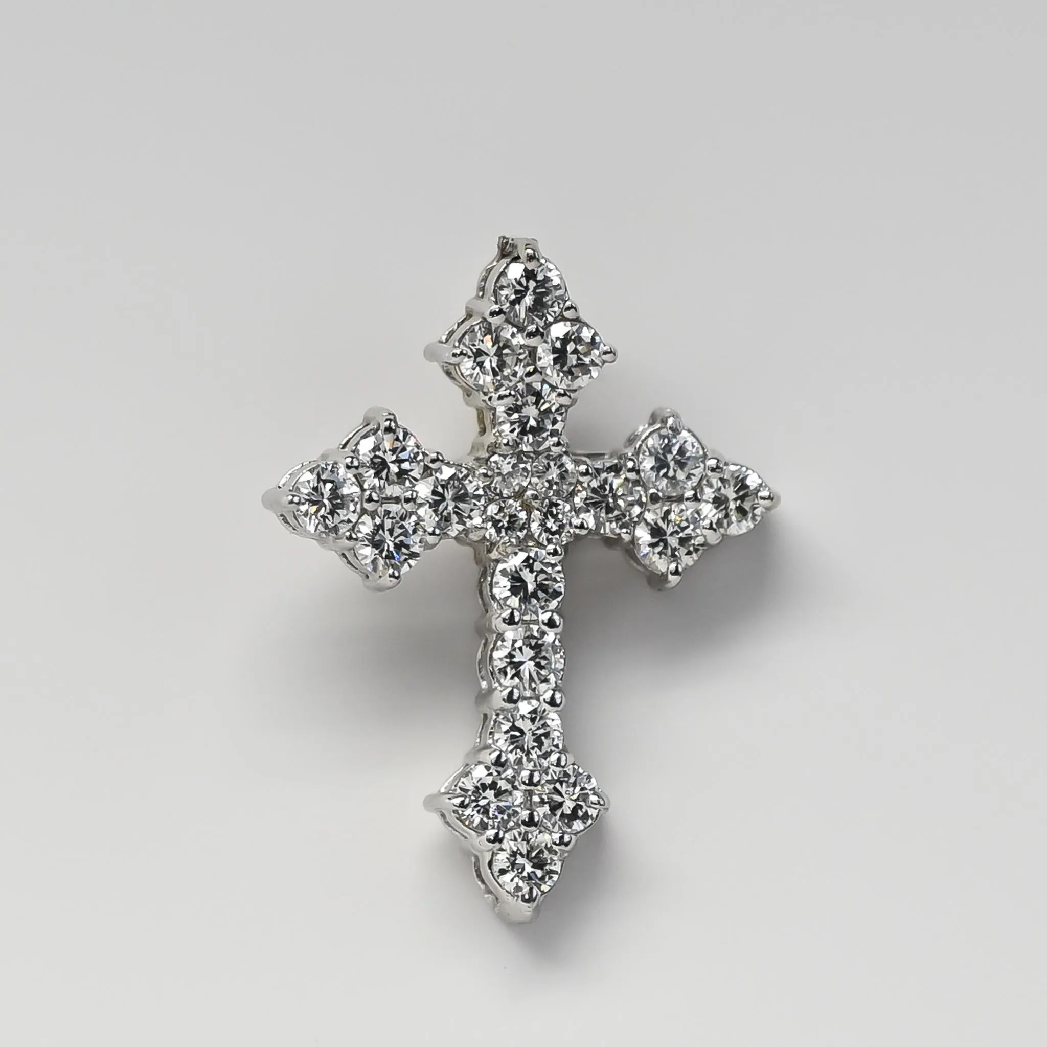 2cttw Diamond Cross 14K White Gold Pendant