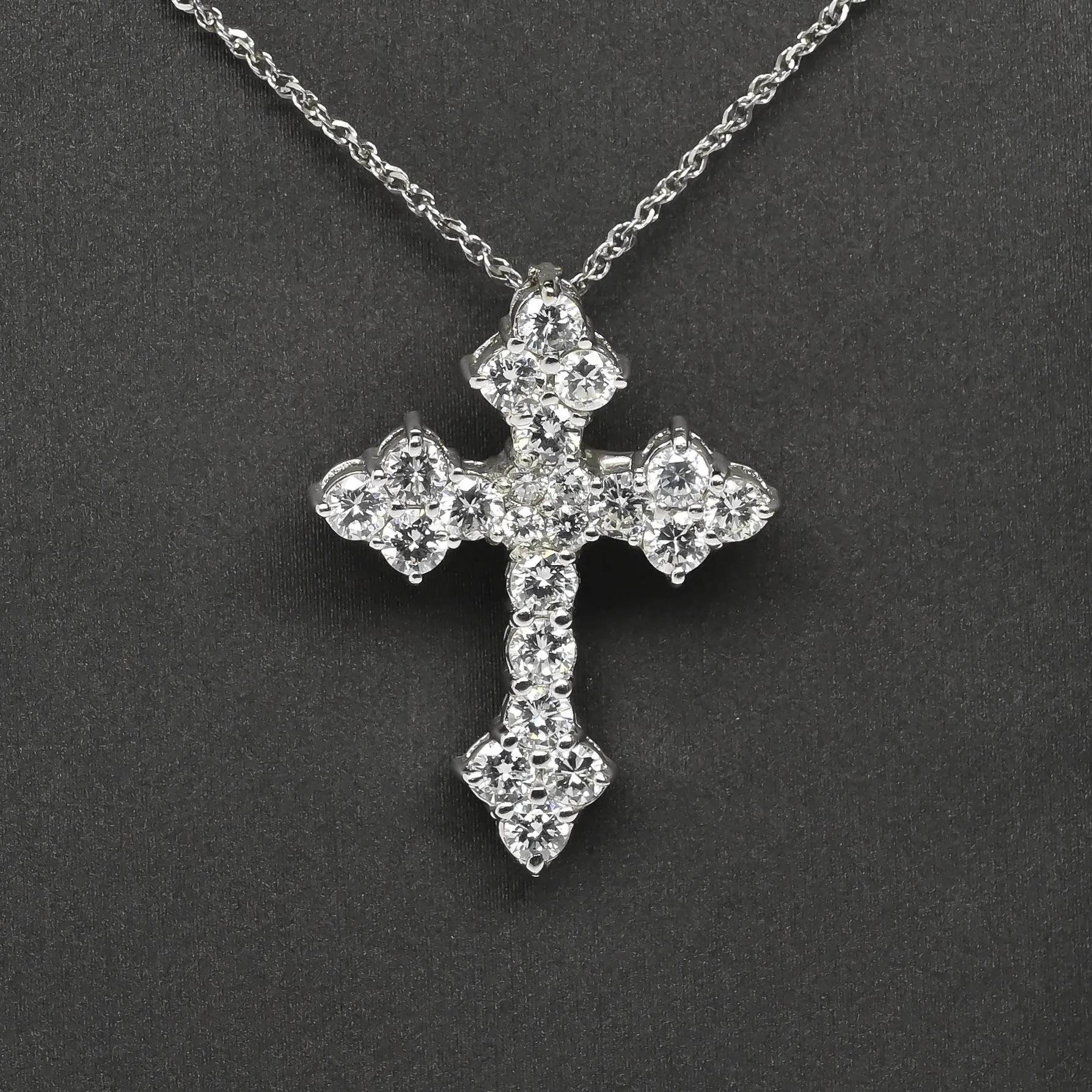 2cttw Diamond Cross 14K White Gold Pendant