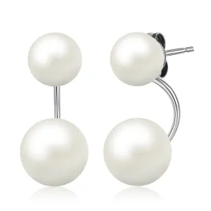 6-8mm Freshwater Pearl Jacket Earrings 925 Sterling Silver