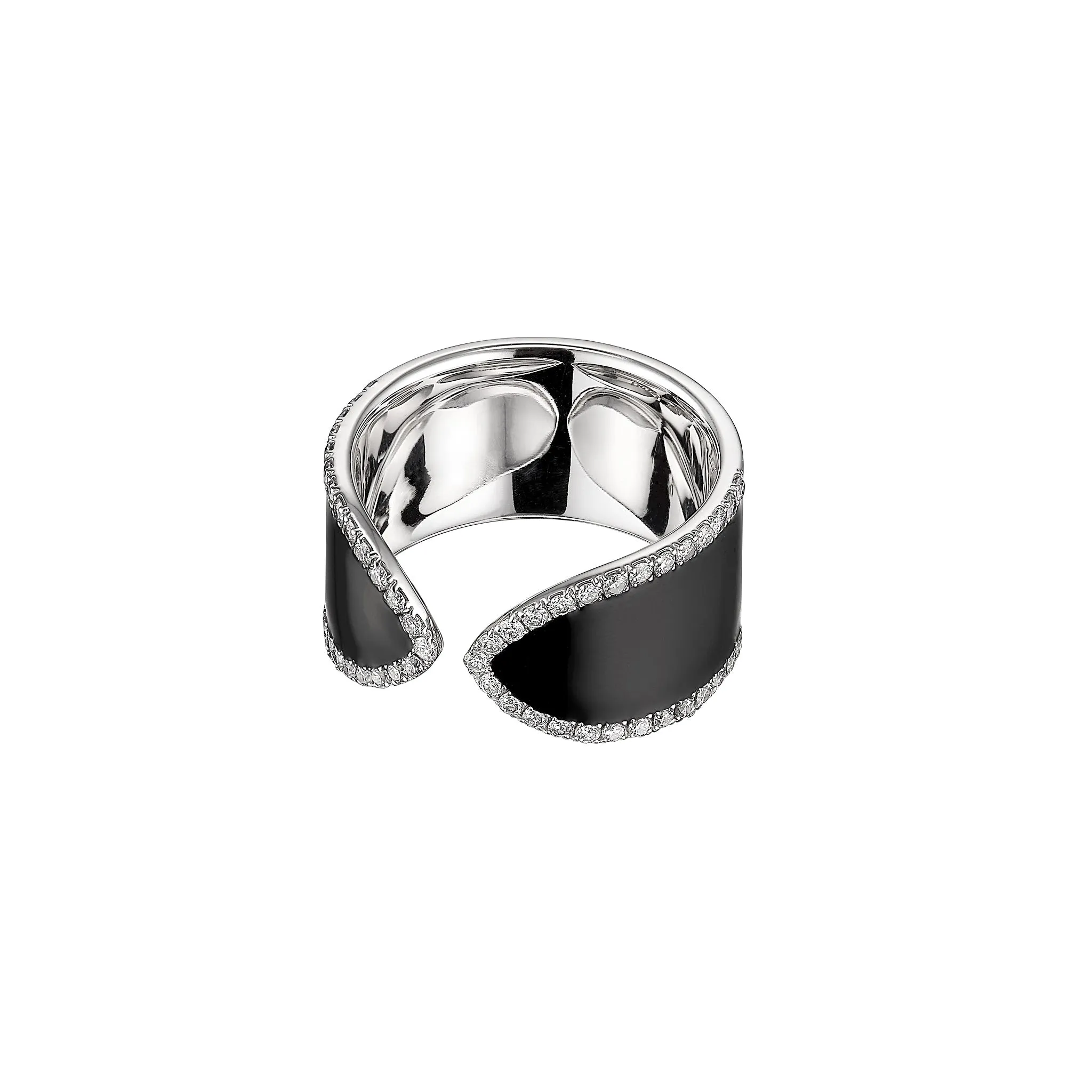 812 COLLECTION BLACK ENAMAL DOUBLE RING