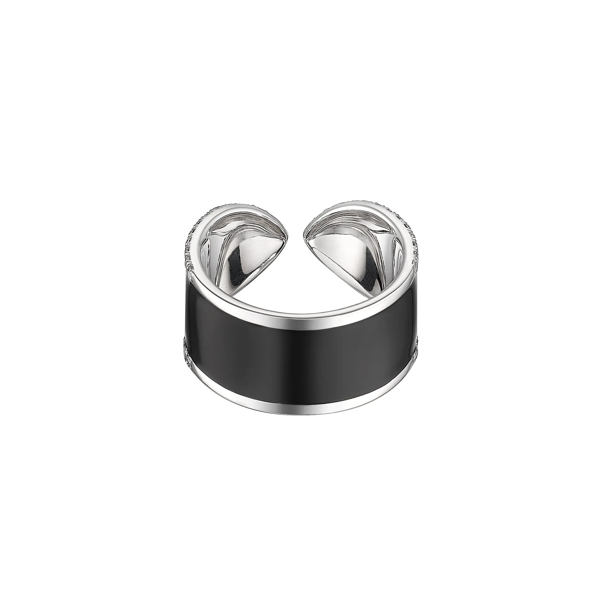 812 COLLECTION BLACK ENAMAL DOUBLE RING