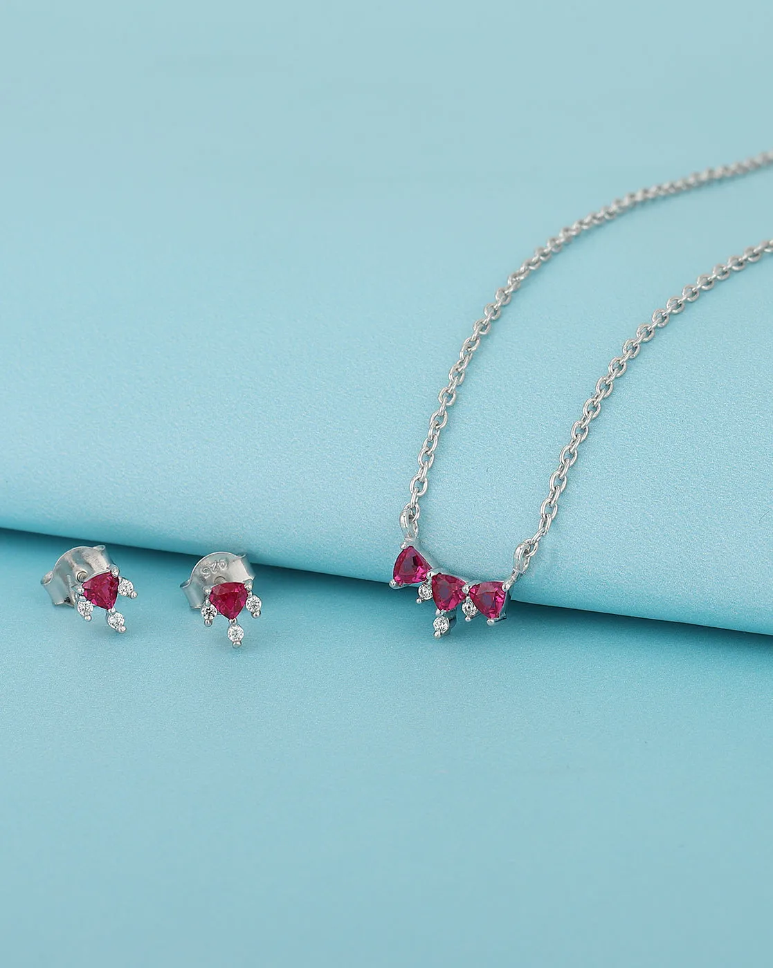 925 Sterling Silver Necklace And Earring Set