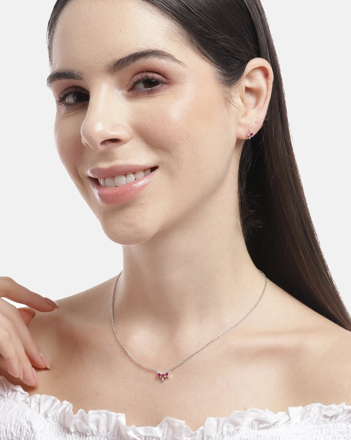 925 Sterling Silver Necklace And Earring Set