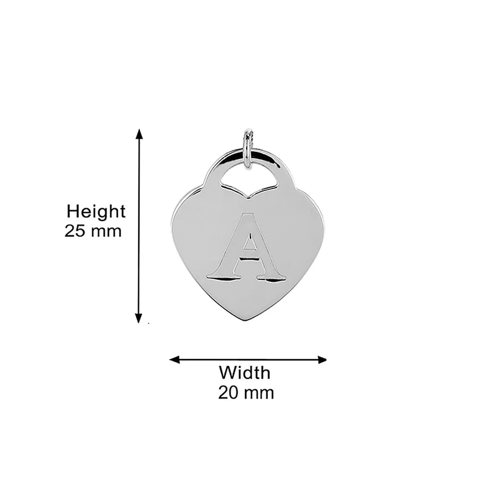 925 Sterling Silver Rhodium Plated And Alphabet Pendant With Chain For Women
