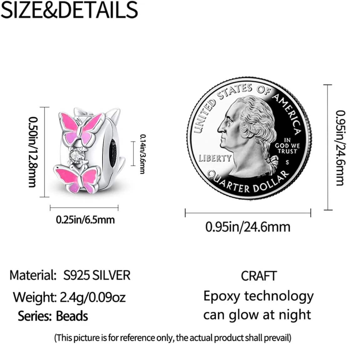 925 Sterling Silver Stopper Clip Charms for Bracelet Necklace Spacer Beads with 5A Cubic Zirconia Mother's Day Christmas DIY Gift for Women(2PCS)