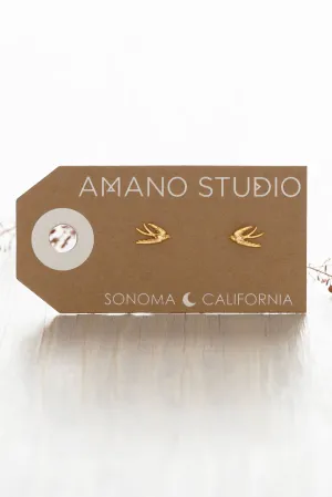 Amano Swallow Bird Stud Earrings