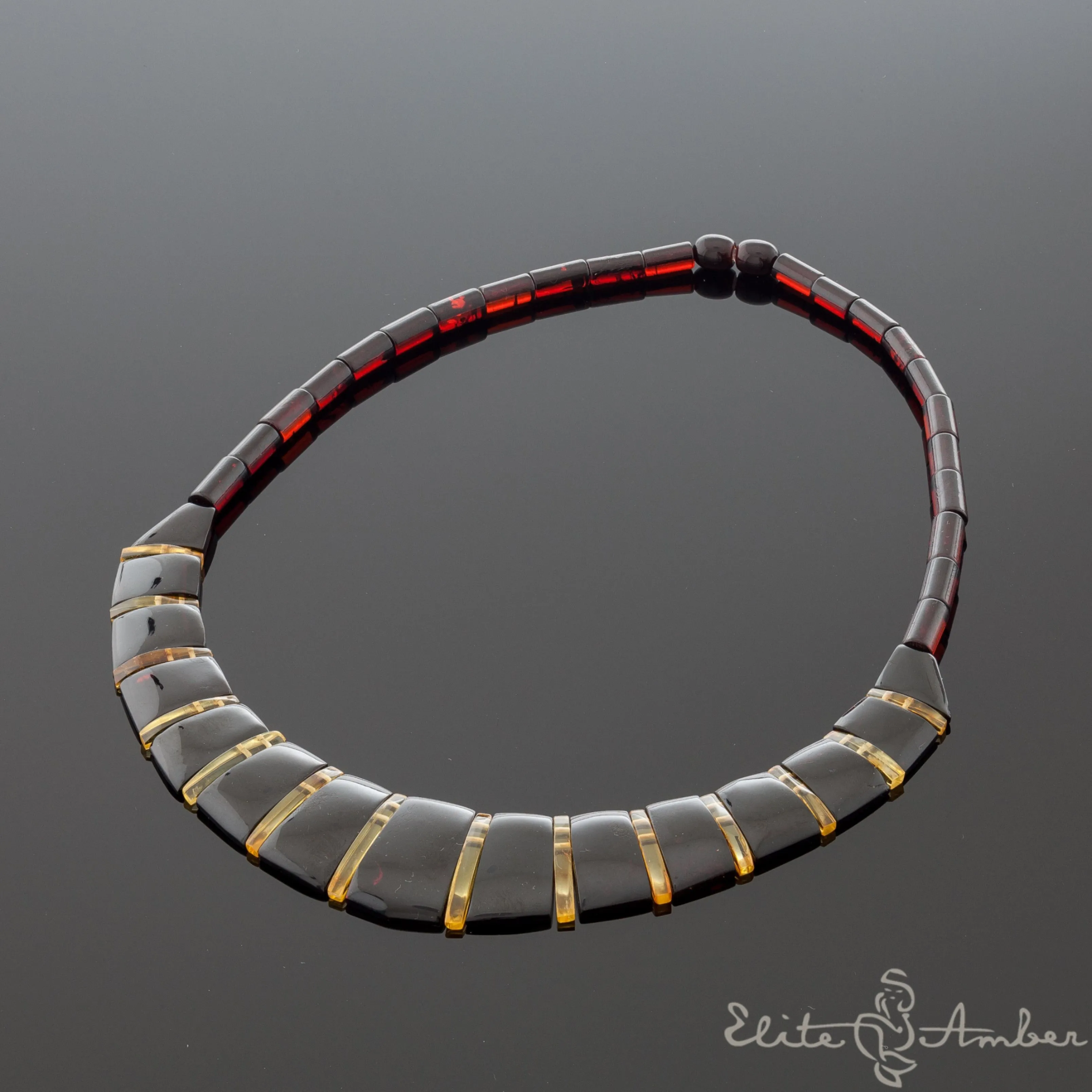 Amber necklace "Stylish cherry Cleopatra"