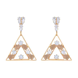 American Diamond Triangular Dangler Earring
