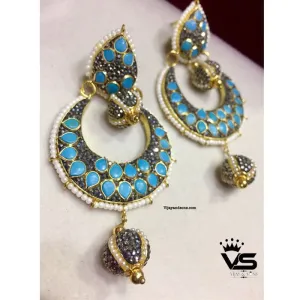 antique blue stone stylish earrings