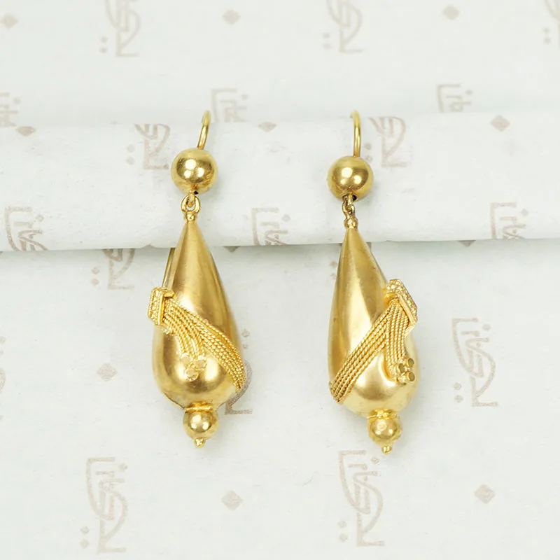 Antique Golden Drop Earrings