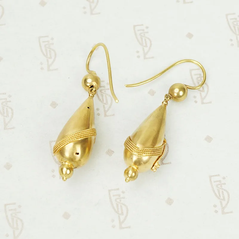 Antique Golden Drop Earrings