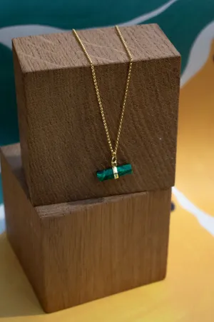 Ash London Ditta Malachite Necklace