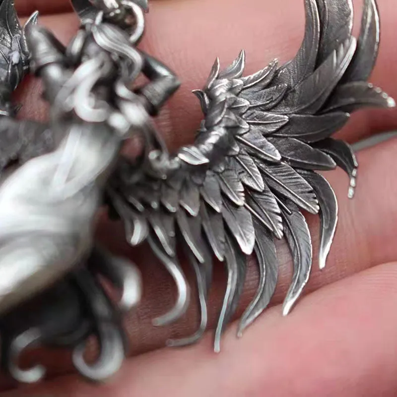 Aurora Fairy - Gothic Silver Pendant Necklace by The Nevermore