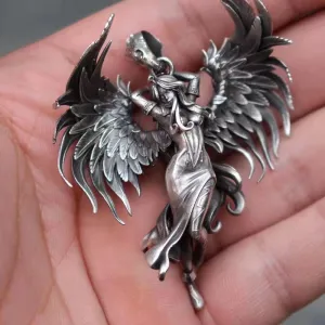 Aurora Fairy - Gothic Silver Pendant Necklace by The Nevermore