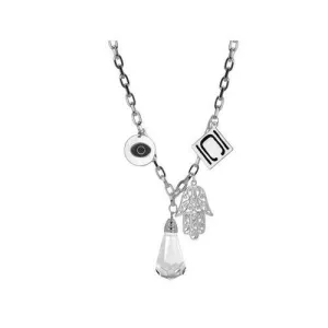 Authentic Nikki Chu Silver Cable Link Necklace With Charms ( Case of 1 )