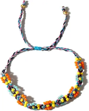 Beaded Charm Braided Bracelets for Women Men, Cute Handmade Beads Adjustable Beige Rope String Lucky Bracelet Friendship Holiday Jewelry Gift